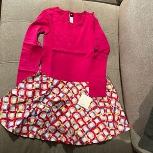 Tea Collection 8 cotton pattern dress pink and pattern NEW